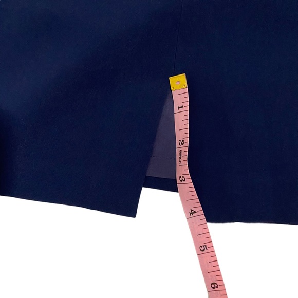 Magaschoni Blue Silk Career Wear Pencil Skirt, Size 12 - Picture 4 of 10